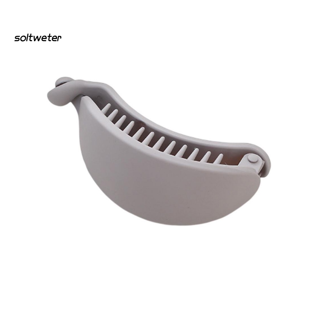 Kẹp Tóc Càng Cua Chống Trượt Màu Kẹo Ngọt Hình Quả Chuối Có Răng Lược Kích Thước Lớn