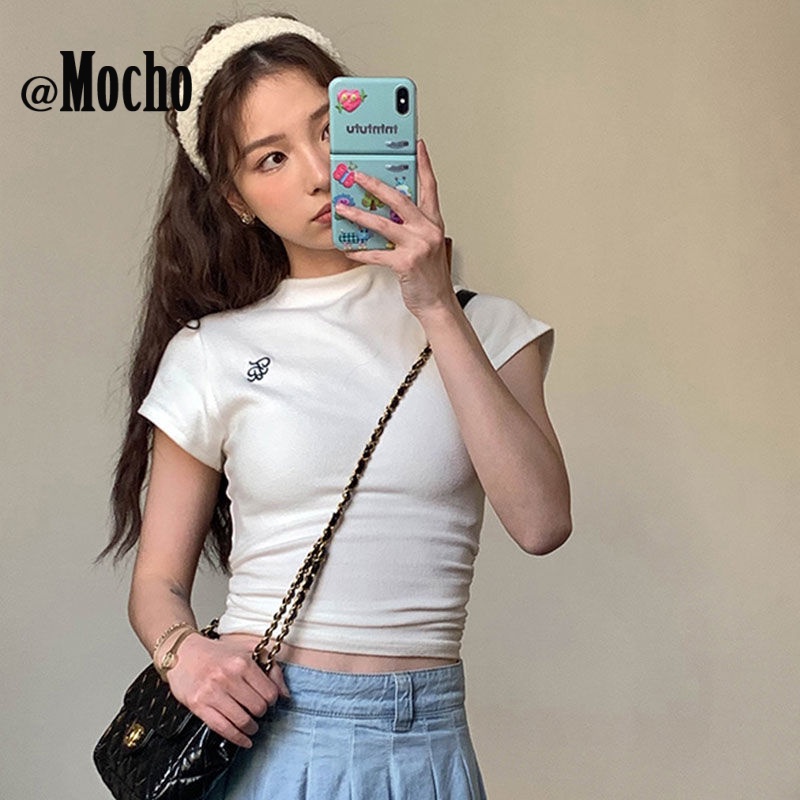 Mocho áo phông áo thun nữ croptop baby tee Thời trang hàn quốc A29J0ZR