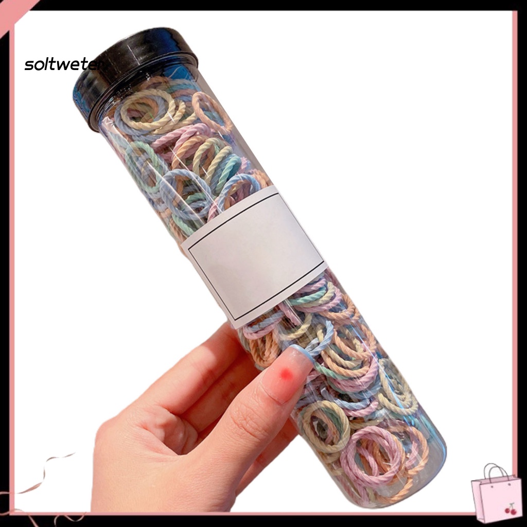 Bộ 300 Dây Cột Tóc Độ Co Giãn Cao Không Đau Không Đường May Cho Bé