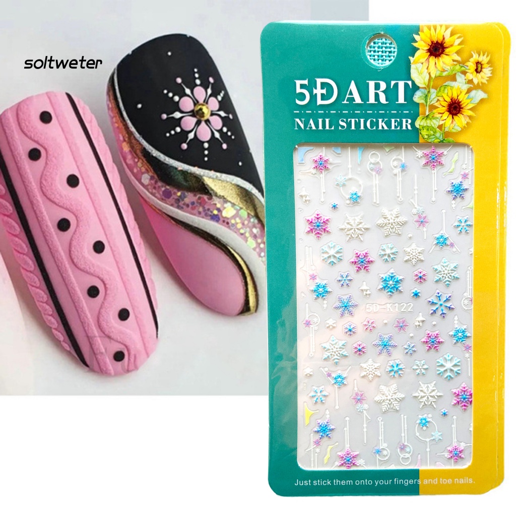 Miếng Dán Trang Trí Móng Tay Siêu Mỏng Họa Tiết Giáng Sinh Tinh Tế Dính Chắc Chắn Charms
