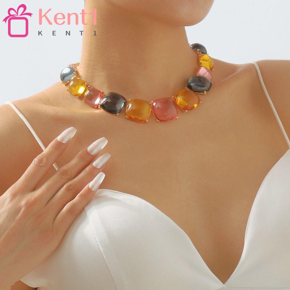 KENT1 Vòng cổ Choker Trong Suốt Phong Cách Bohemian Thời Trang