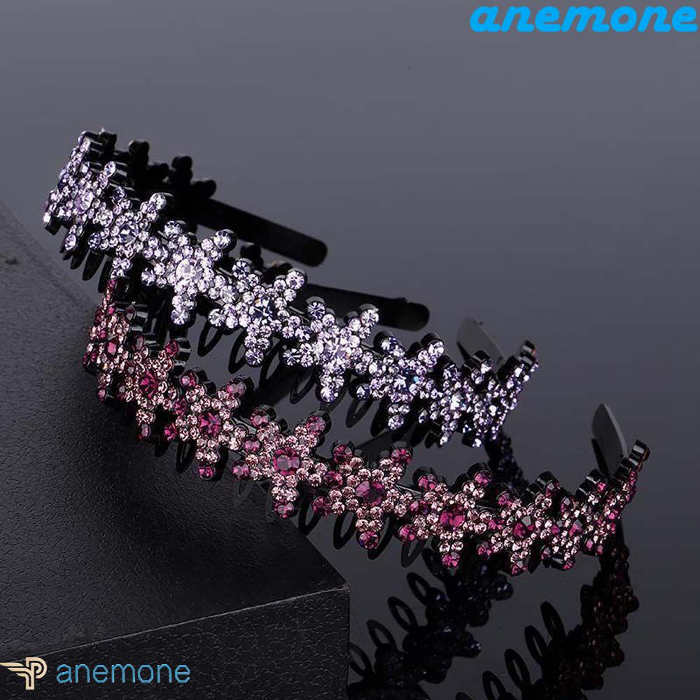 ANEMONE Băng Đô Cài Tóc Hình Hoa Màu Đen Ngọt Ngào Cho Nữ