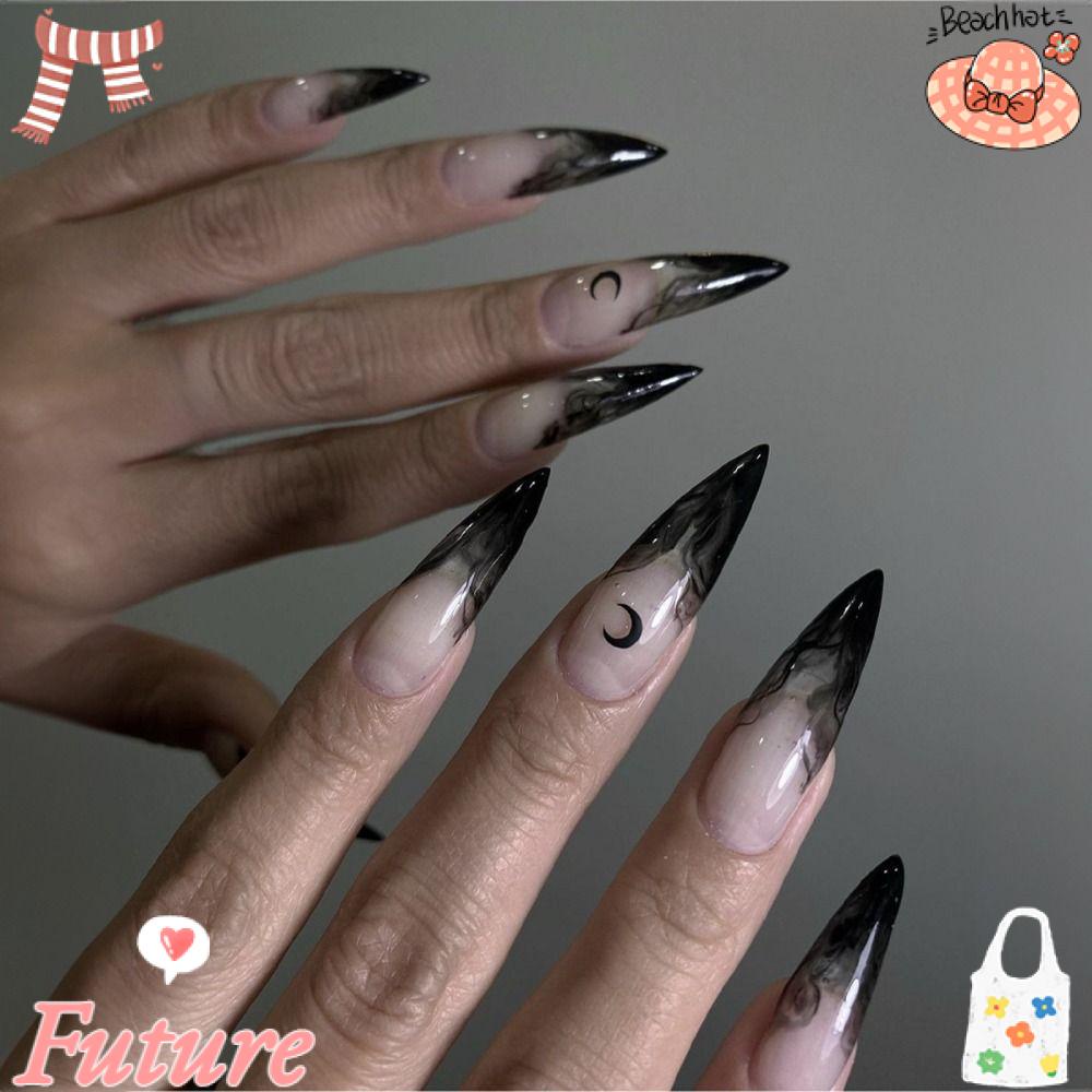 FUTURE Móng Tay Giả Dáng Dài Che Phủ Toàn Diện Họa Tiết Halloween Thời Trang Cho Nữ
