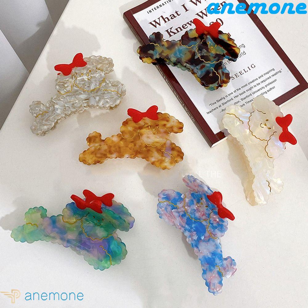 ANEMONE Kẹp Tóc Hình Chân Cún Poodle Đính Nơ Thời Trang Cho Nữ