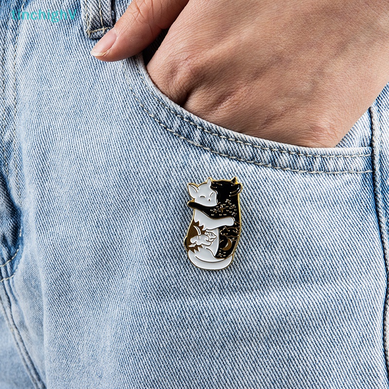 [TinchighV] 4 Huy Hiệu Cài Áo Hình Mèo Đáng Yêu Tráng Men