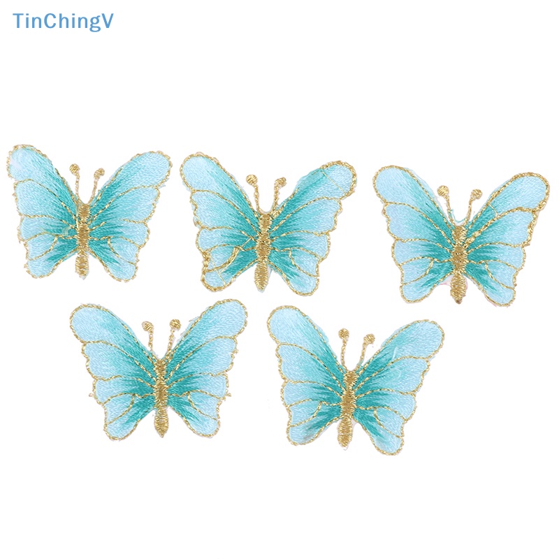 Bộ 5 Miếng Vá Quần Áo Thêu Hình Bướm DIY