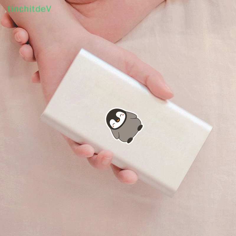 Bộ 50 Miếng Dán Chống Thấm Nước Hình Chim Cánh Cụt Dễ Thương Trang Trí Xe Hơi / Xe Máy