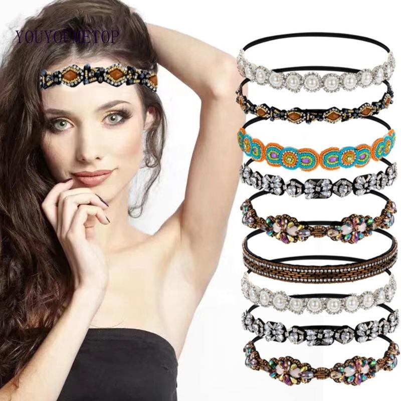 Băng Đô Cài Tóc Co Giãn Đính Đá Độc Đáo Thời Trang Cho Nữ