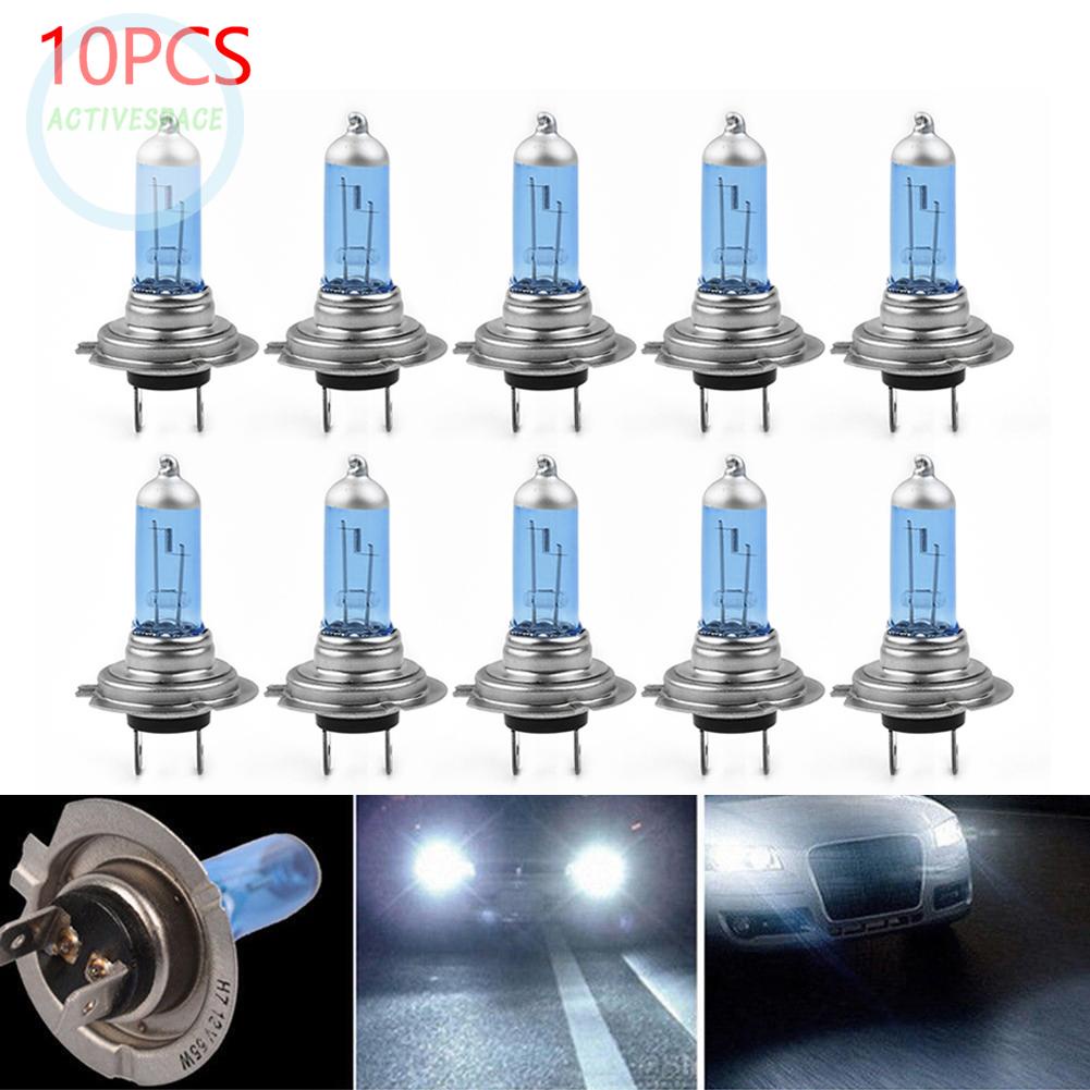 ⚡READYSTOCK⚡Durable Bright 10pcs H7 12V 55W White 6000K Halogen Car Lamp Bulbs Headlights