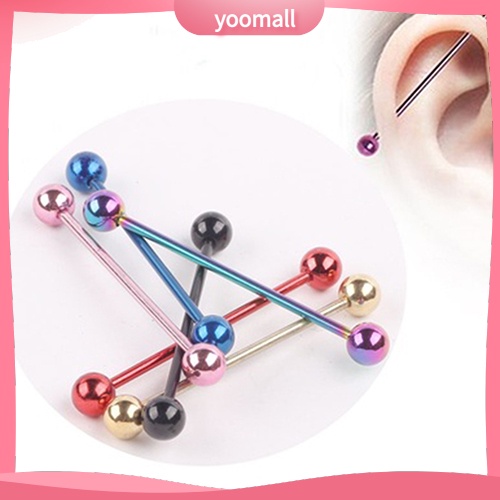 1 Đôi Khuyên Lưỡi Dài Bằng Thép Không Gỉ Thời Trang Cá Tính