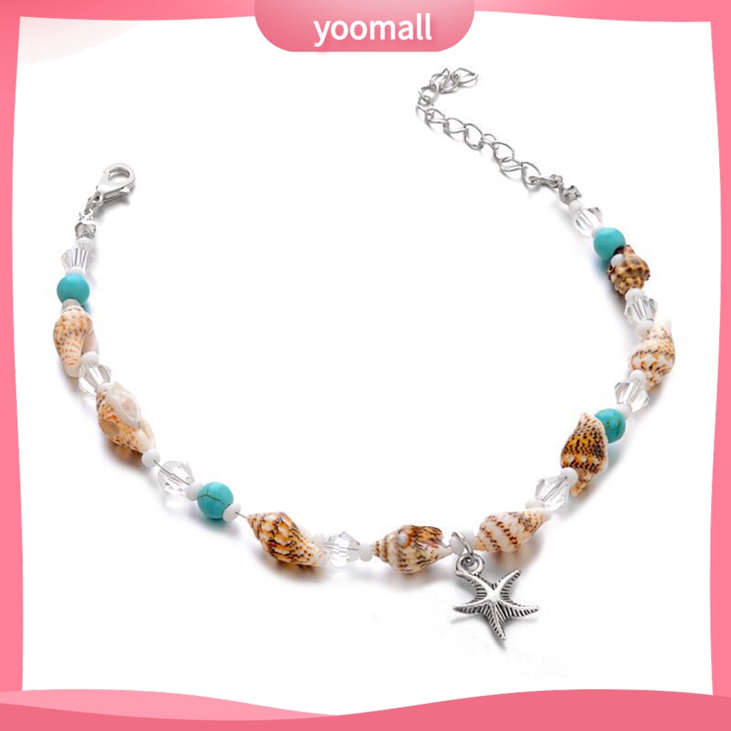 Vòng Đeo Cổ Chân Bằng Vỏ Sò Phong Cách Boho Có Thể Điều Chỉnh Dành Cho Nữ