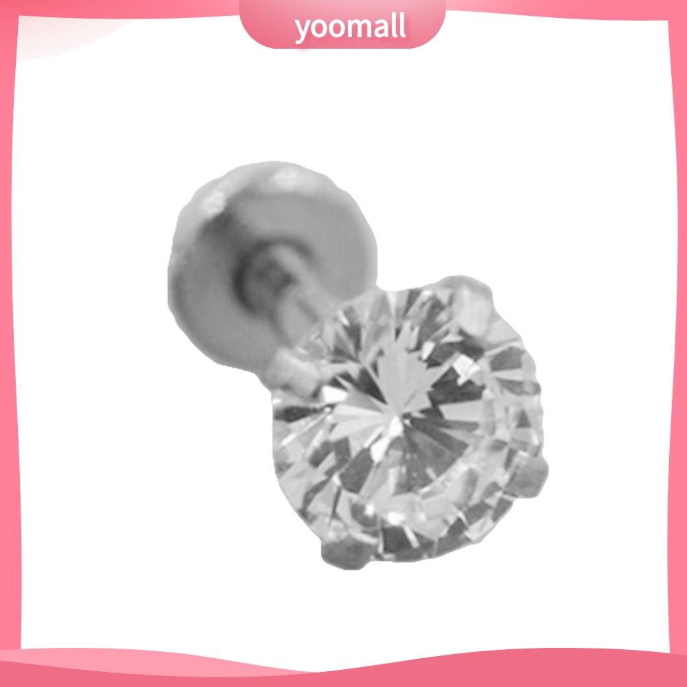 1 Khuyên Xỏ Môi / Tai / Môi Đính Đá Zircon Thời Trang Unisex