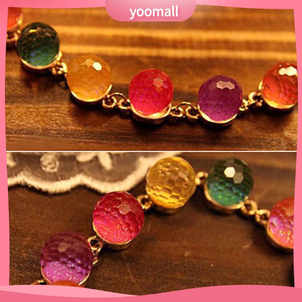 Vòng Tay Chuỗi Hạt Tròn Màu Sắc Ngọt Ngào Thời Trang Cho Nữ