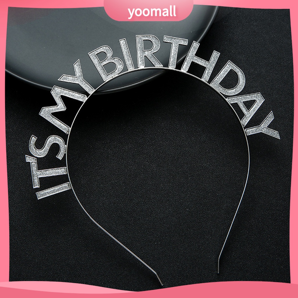 [YM] Cài Tóc Hình Vương Miện Bắt Mắt Bằng Hợp Kim Tinh Tế Chống Rỉ Sét Thiết Kế Chữ Happy Birthday Cho Nữ