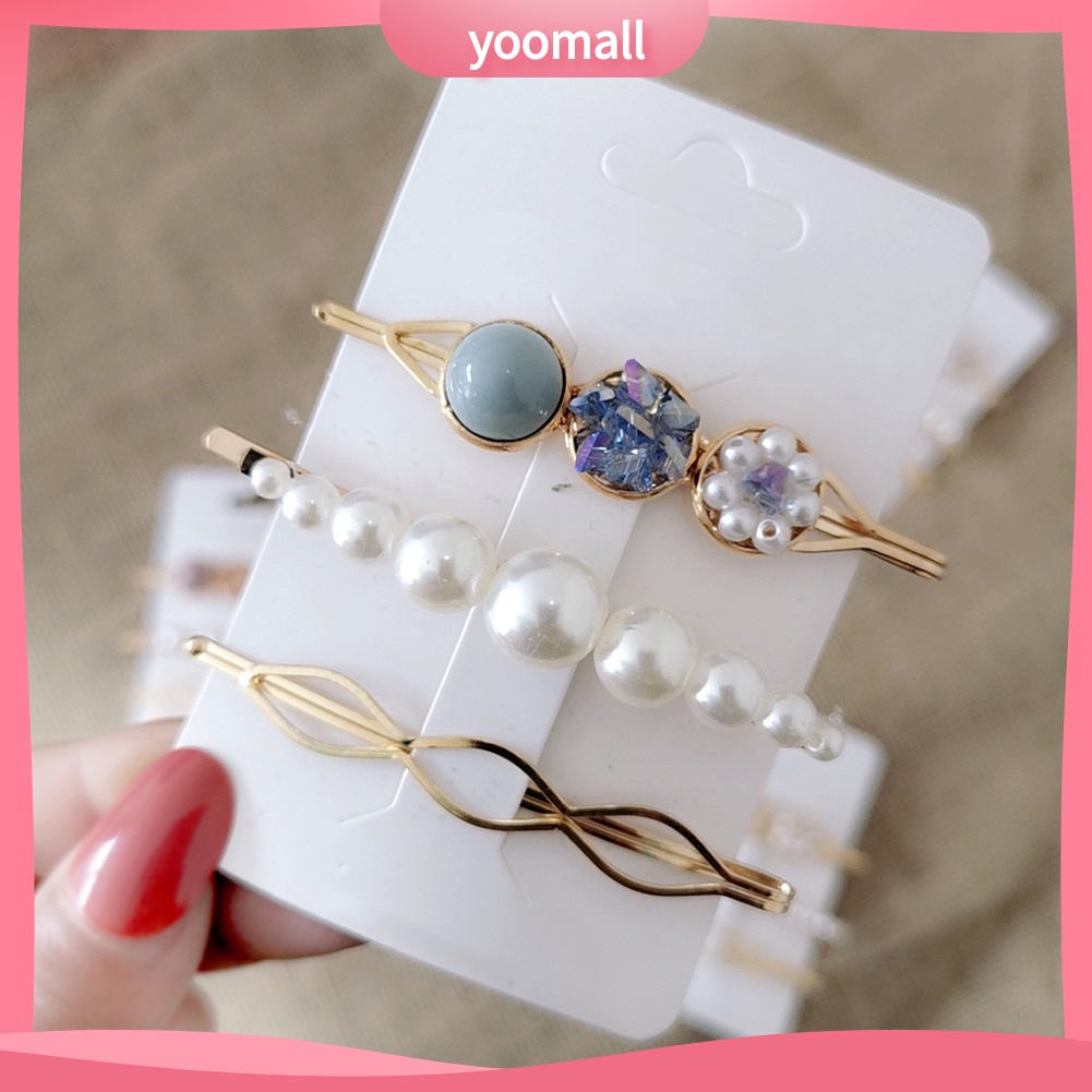 Set 3 Kẹp Tóc Đính Ngọc Trai Giả Thời Trang Cho Nữ