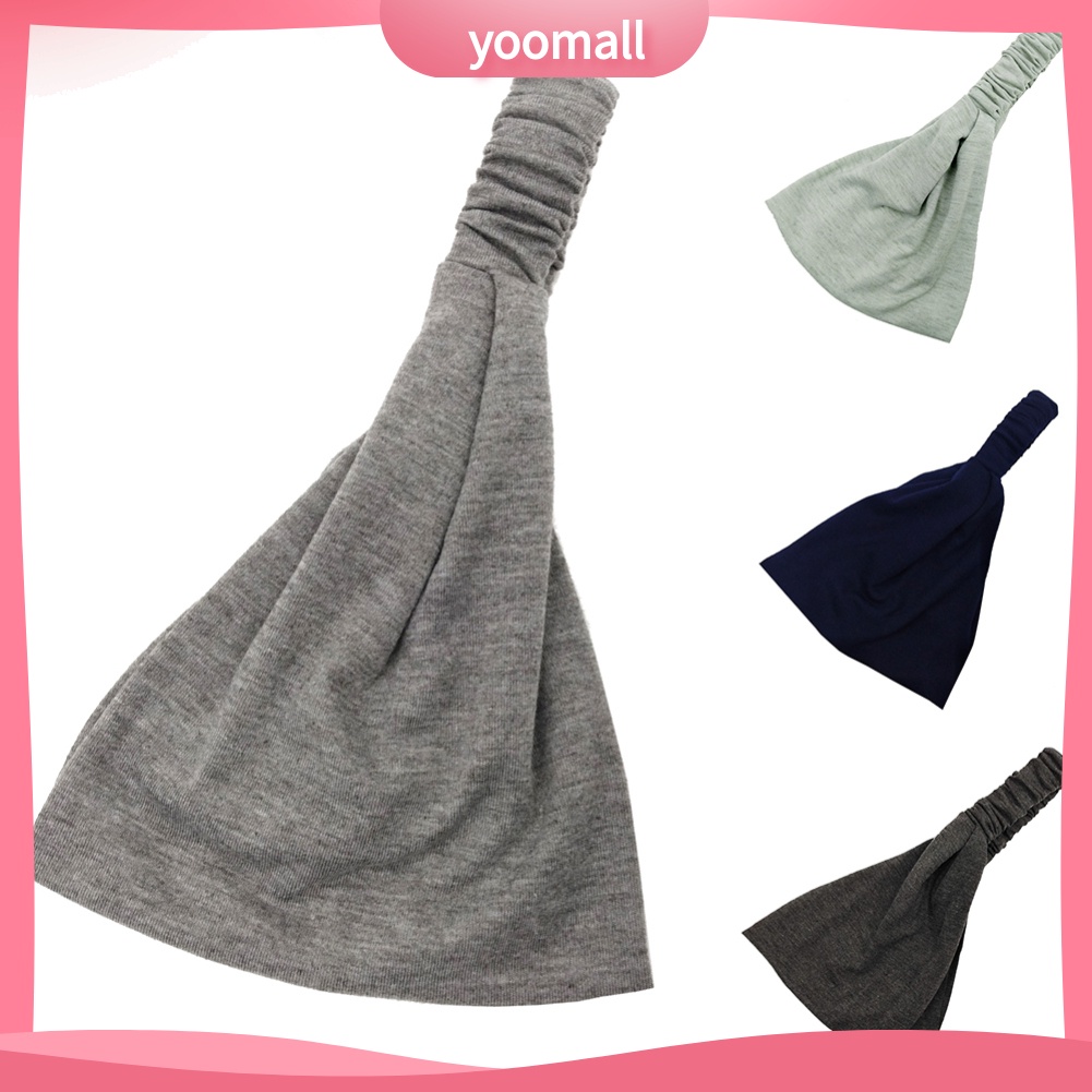 Băng Đô Bản Rộng Màu Trơn Thấm Hút Tốt Hỗ Trợ Tập Yoga / Thể Thao Dành Cho Nữ