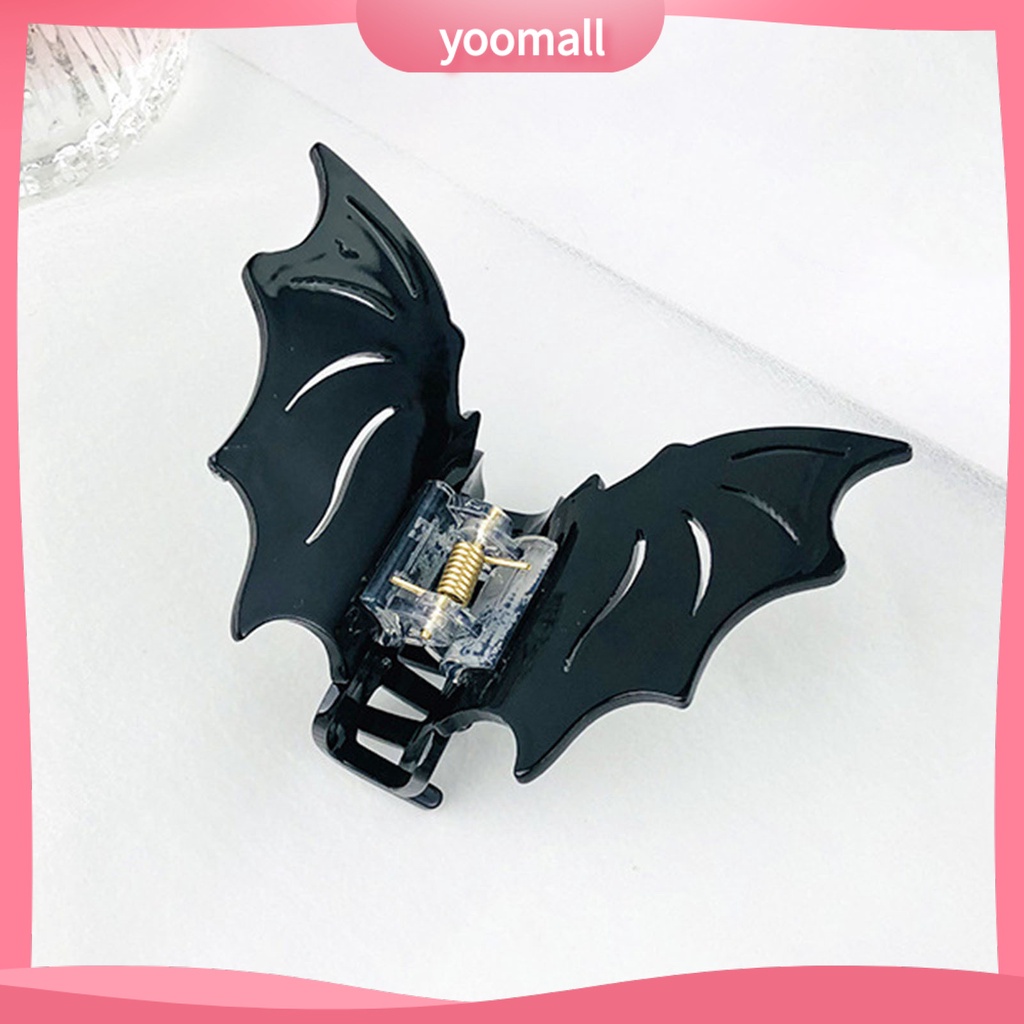 Kẹp Tóc Hình Dơi Màu Trơn Chống Trượt Phong Cách Gothic