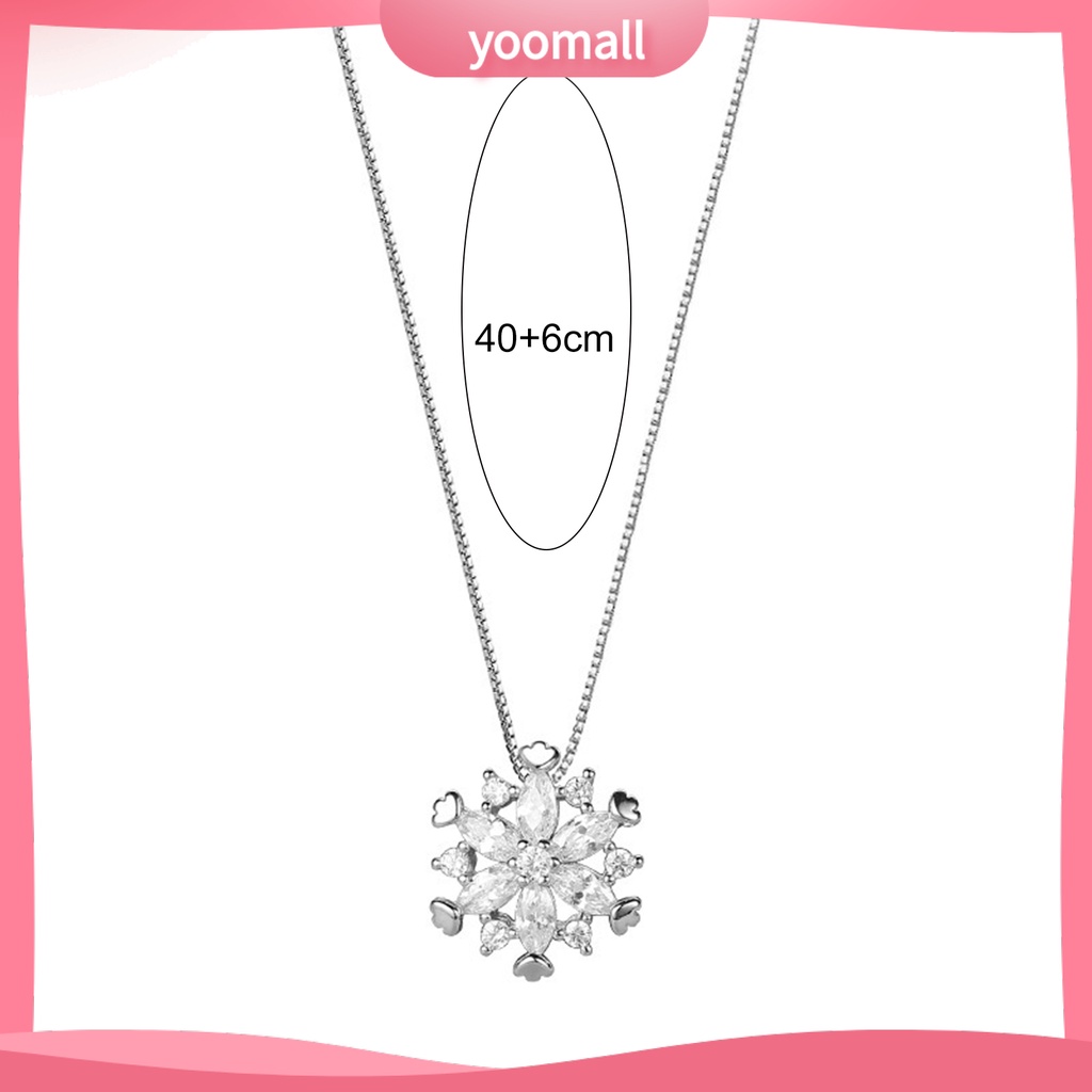 Vòng cổ Mặt Hình Hoa Tuyết Đính Đá Zircon Chống Mài Mòn Thời Trang Dự Tiệc Cho Nữ