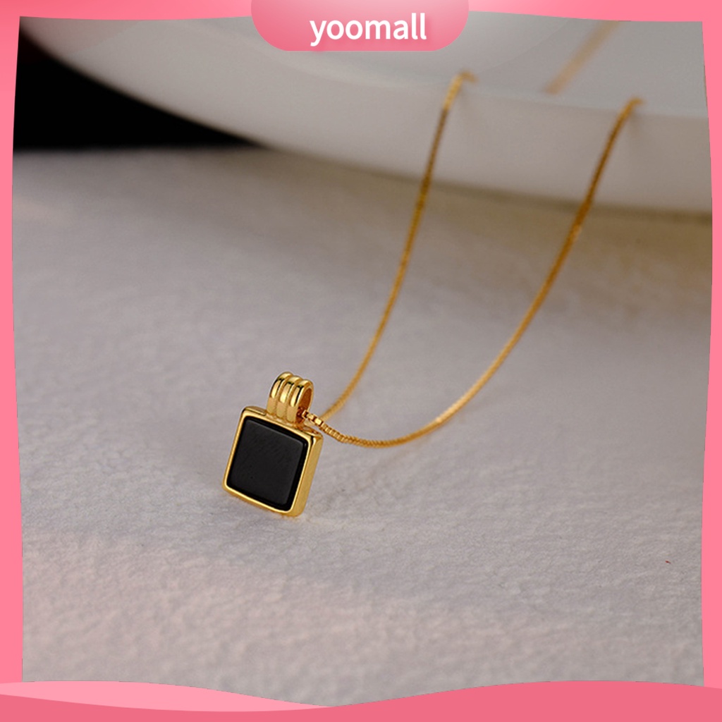 Vòng cổ Mặt Vuông Màu Vàng / Bạc Sang Trọng Thời Trang Dành Cho Nữ