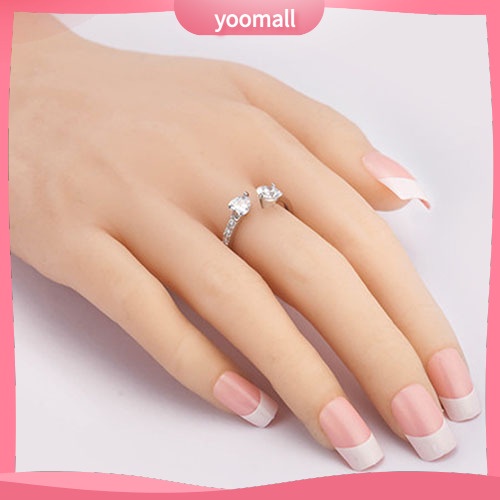 Nhẫn Đồng Đính Đá Hình Trái Tim Xinh Xắn Cho Nữ