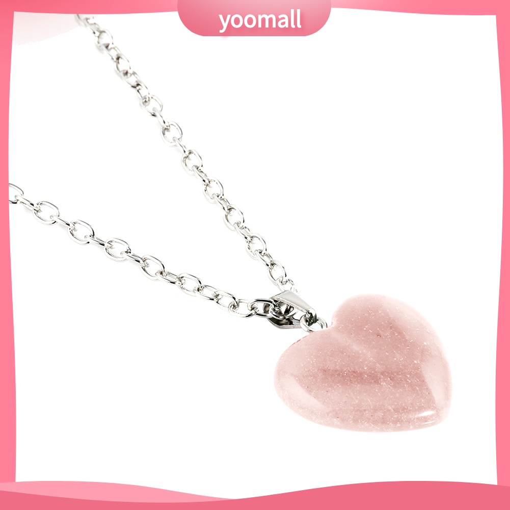 Vòng cổ Mặt Đá Tự Nhiên Hình Trái Tim Thời Trang Cho Nữ