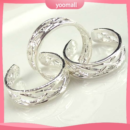 Set 10 Nhẫn Đeo Ngón Chân Mạ Bạc Có Thể Điều Chỉnh Kích Cỡ Dành Cho Nữ