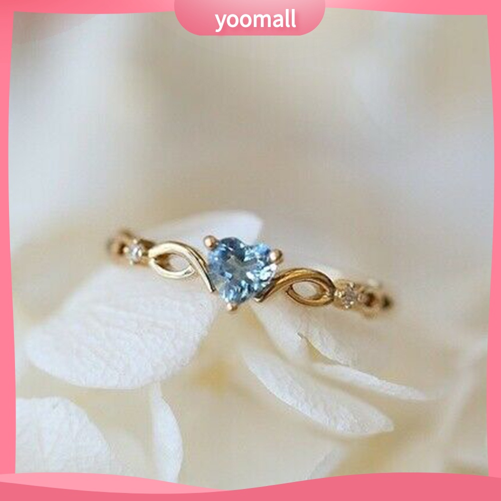 Nhẫn Cưới Hình Trái Tim Đính Đá Zircon Thời Trang Cho Nữ