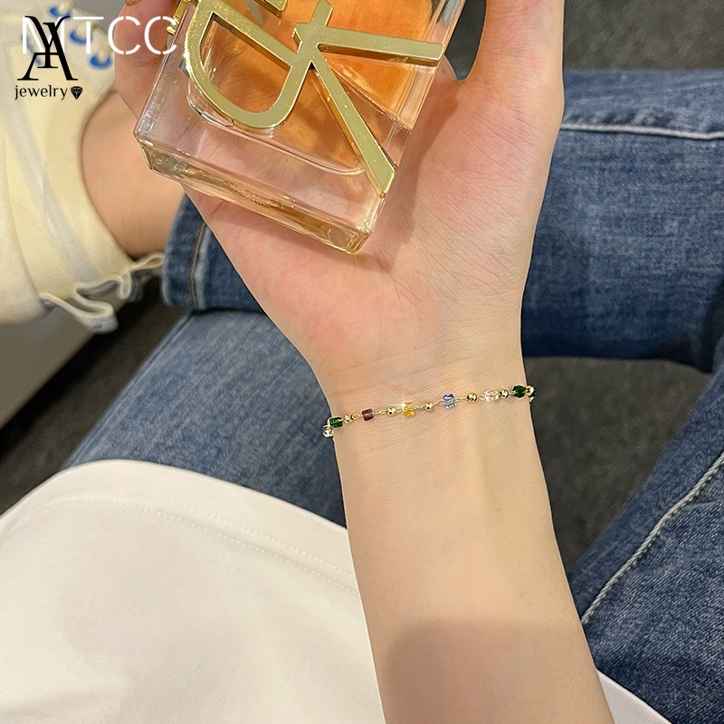 Vòng Tay Chuỗi Hạt Nhiều Màu Sắc Phong Cách Hàn Quốc Cho Nữ