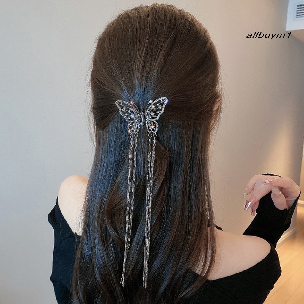 Kẹp Tóc Càng Cua Đính Đá Ngọc Trai Giả Dáng Dài Chống Trượt Dùng Làm Đạo Cụ Chụp Ảnh Cho Cô Dâu