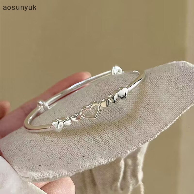 Aosunyuk Vòng Tay Hình Trái Tim Đơn Giản Thời Thượng Cho Nữ