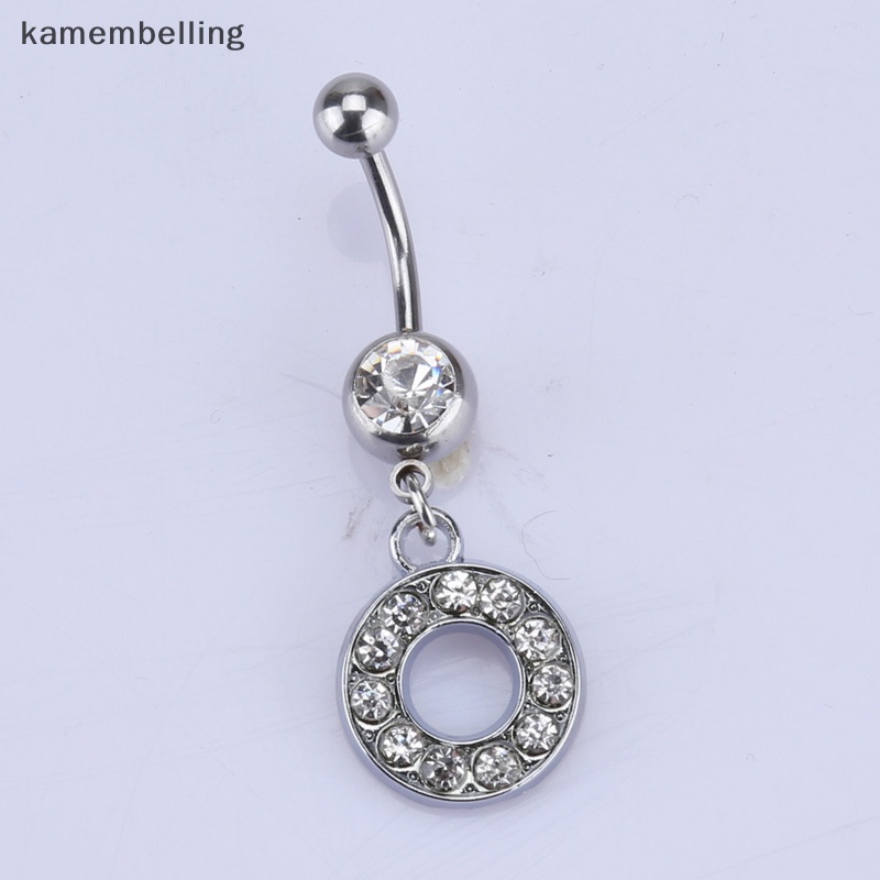 Kamembelling Khuyên Rốn Bằng Thép Không Gỉ Đính Đá Pha Lê Họa Tiết Chữ Quyến Rũ Cho Nữ