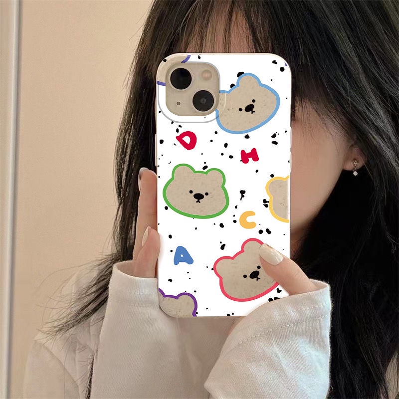 Ốp Điện Thoại Mềm Khoét Lỗ Chống Sốc Hình Gấu Cho Apple Iphone max714pro 1113 plus 12 8 XC3F