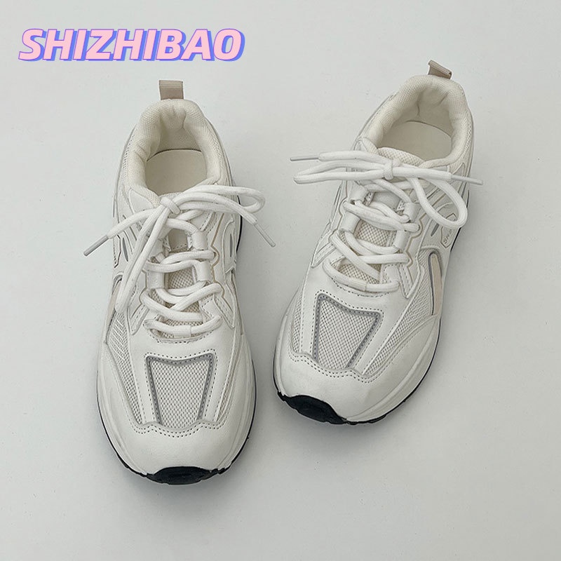 Giày Thể Thao Đế Dày Tăng Chiều Cao Thoáng Khí Phong Cách retro Thời Trang Cho Nữ