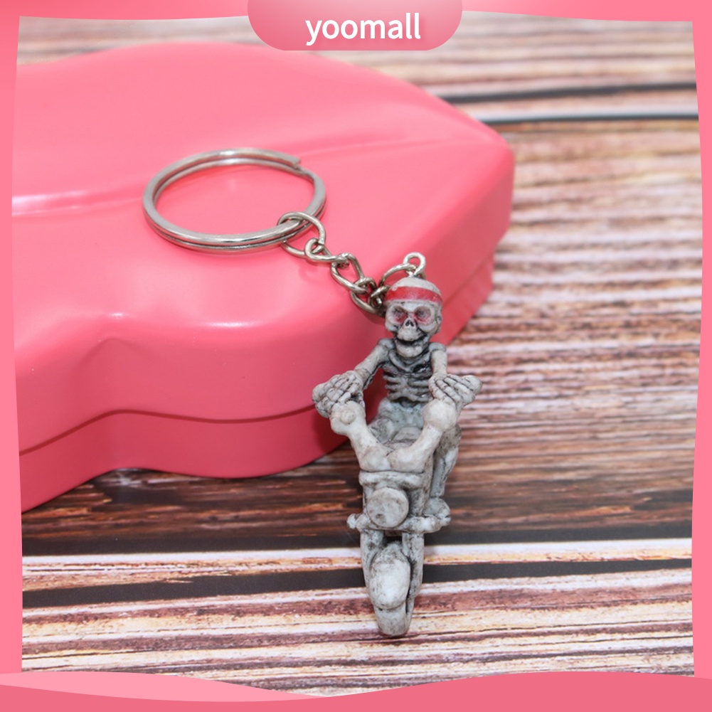 [YM] Móc Chìa Khóa Xe Máy Skeleton Cưỡi Mô Tô Trang Trí Túi Xách