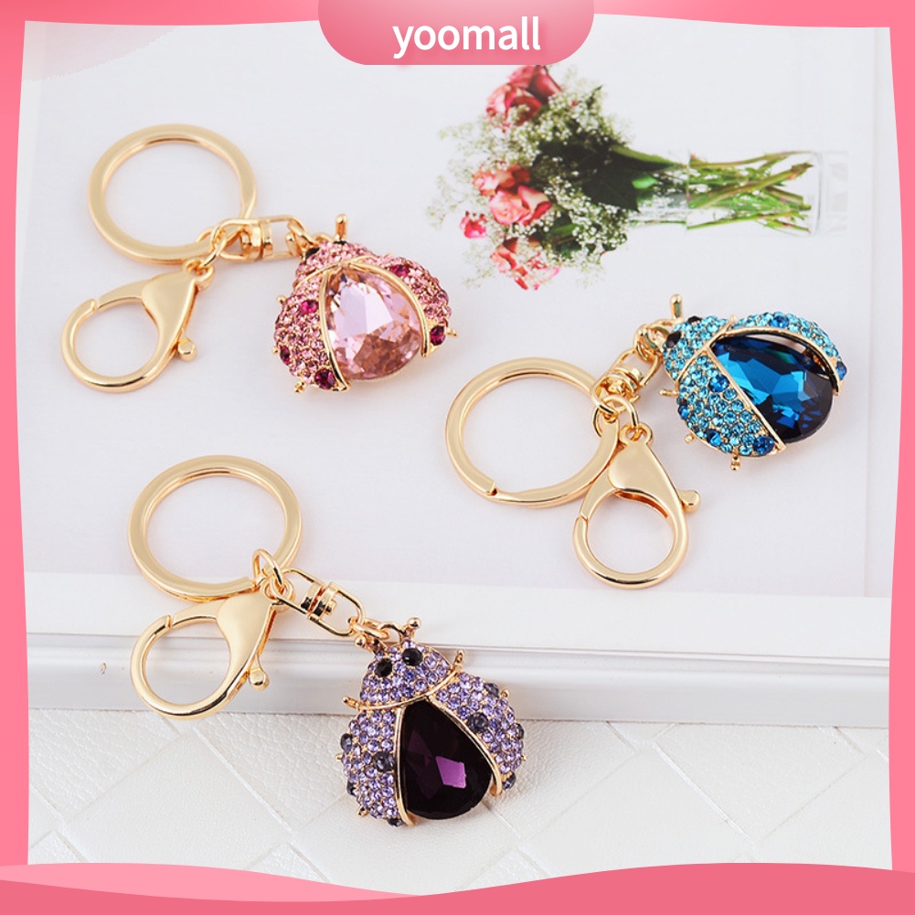 Móc Khóa Hình Bọ Rùa Đính Đá Dễ Thương