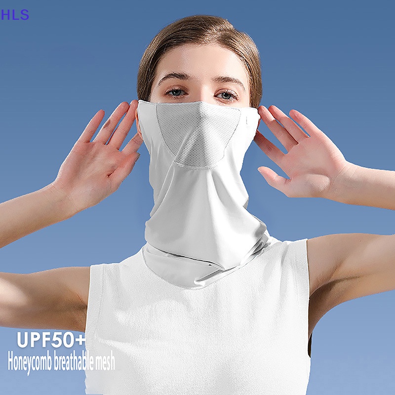 Khẩu Trang Lụa Lạnh Thoáng Khí Chống Tia UV Nhanh Khô Bảo Vệ Cổ Và Tai Cho Nam Và Nữ