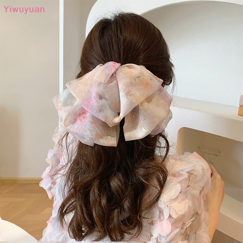 Kẹp Tóc Hoa Lớn Bằng Vải Chiffon Mềm Mại Thời Trang Cho Nữ