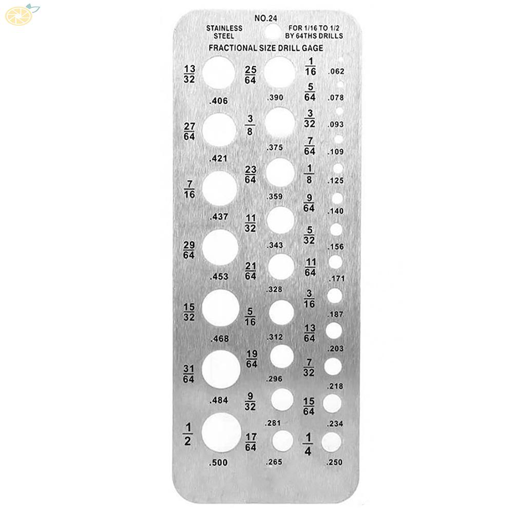 【VARSTR】Drill Gauge Easy Hanging Silver Stainless Steel Sturdy Workshop Equipments