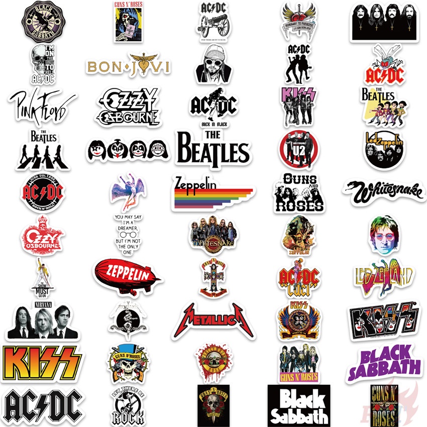 100Pcs/Set ❉ Mixed Rock Band . Rock'n'Roll Art Series 01 Stickers ❉ DIY Fashion Waterproof Decals Doodle Stickers