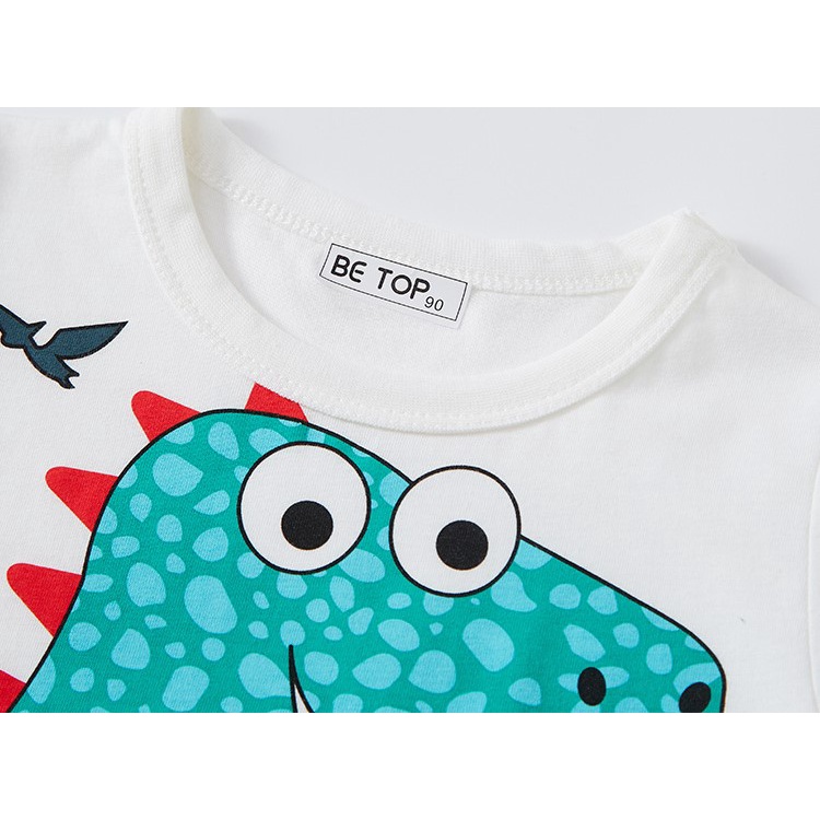 Áo Thun Tay Ngắn In Hình Khủng Long Thời Trang Mùa Hè 2023 Cho Bé