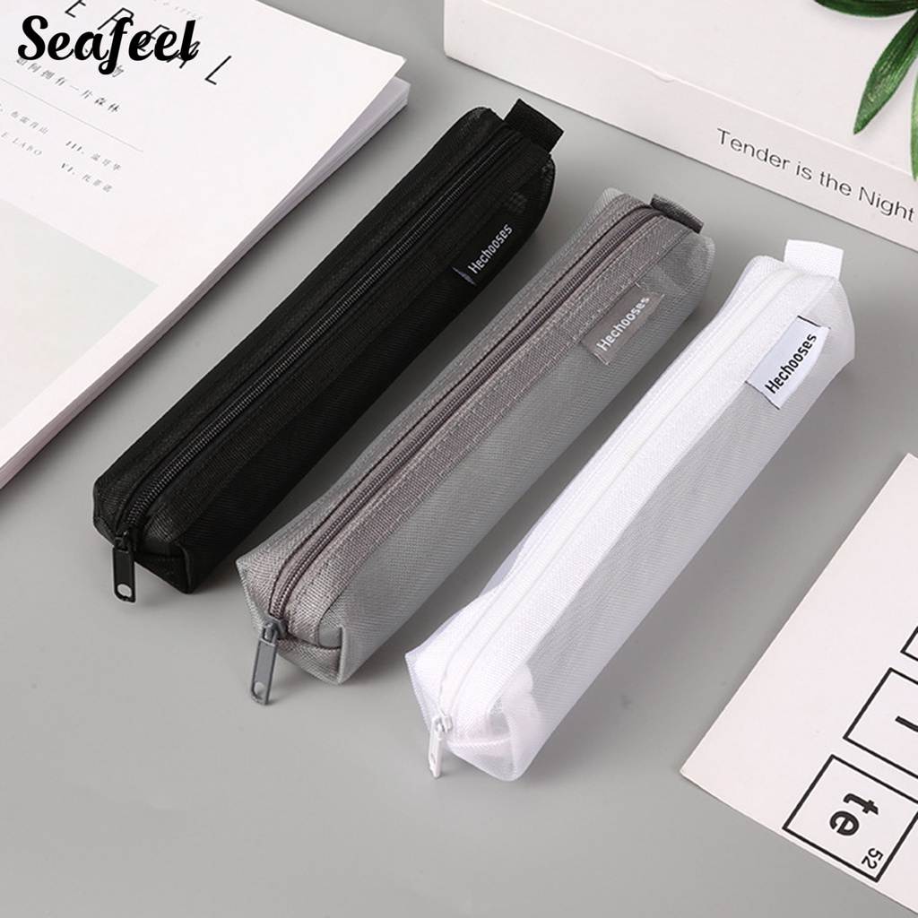 Túi Đựng Bút Bằng Nilon Trong Suốt Kiểu Dáng Đơn Giản Thời Trang