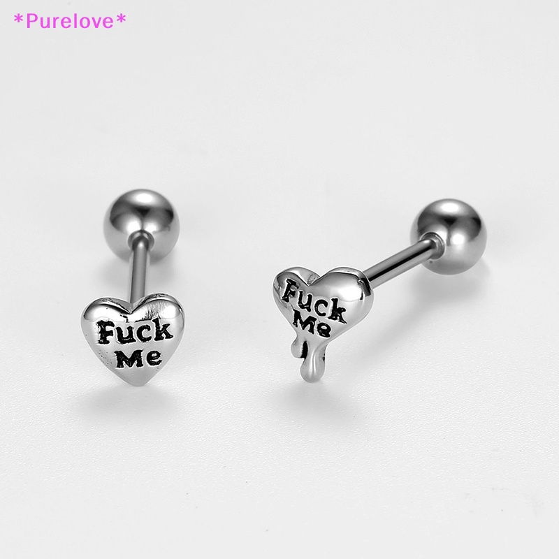 Khuyên Lưỡi Bằng Thép Phẫu Thuật Hình Trái Tim In Chữ Tiếng Anh Vui Nhộn Chống Dị Ứng Mới