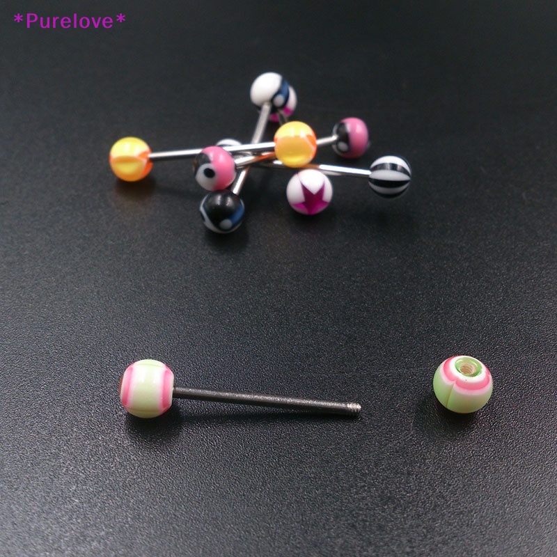 Set 10 / 30 / 50 Khuyên Lưỡi Bằng Acrylic 316L Cá Tính Hợp Thời Trang Mới