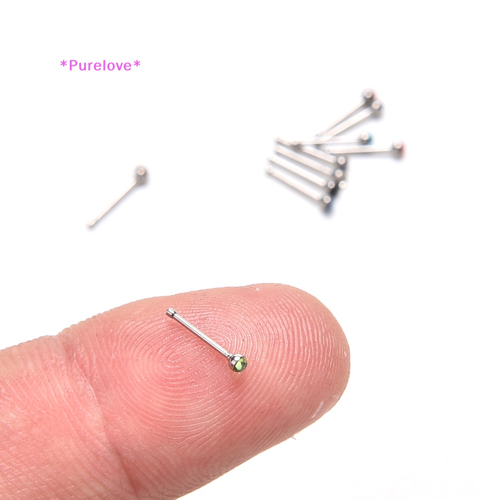 Khuyên Mũi Bằng Thép Đính Đá Pha Lê Cá Tính Thời Trang Mới