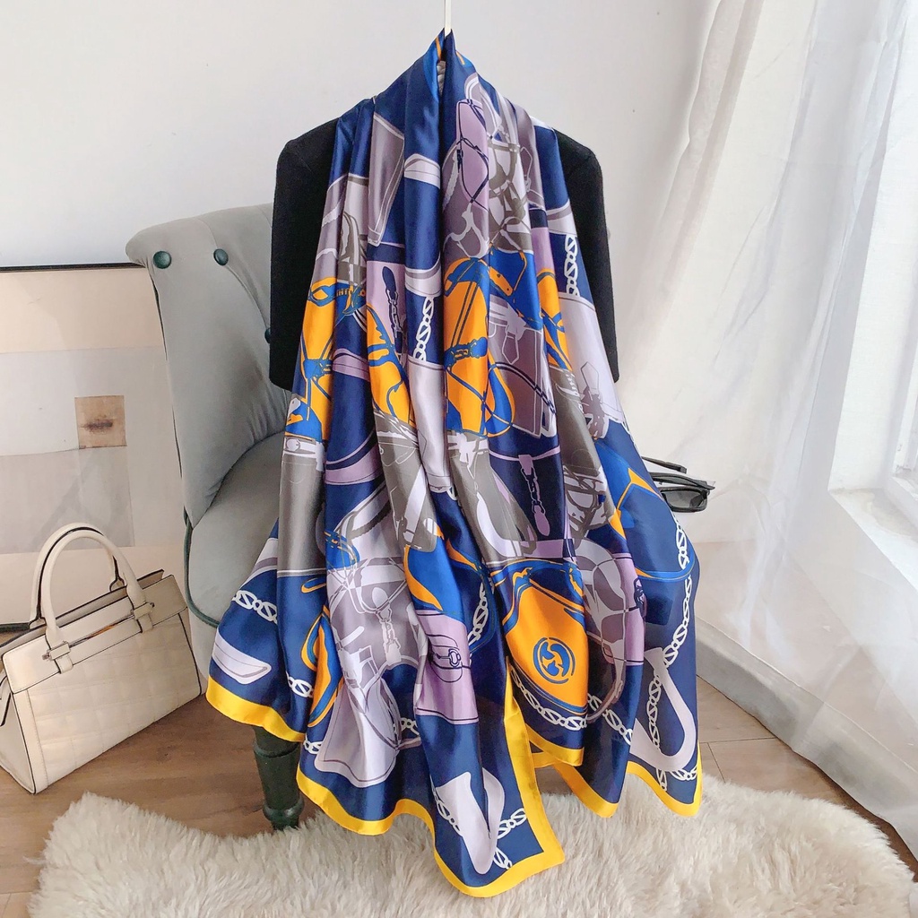 Khăn Choàng Lụa Chống Nắng In Họa Tiết Thời Trang Dành Cho Nữ