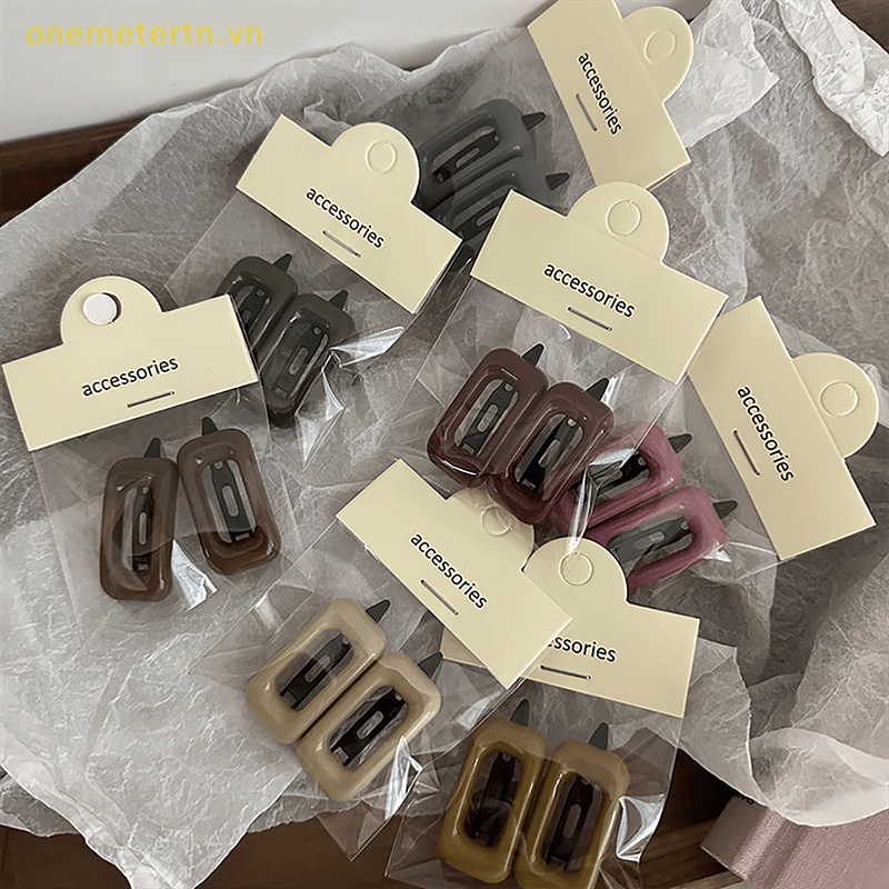 Set 2 Kẹp Tóc Màu Kẹo Ngọt Phong Cách Hàn Quốc Cho Nữ