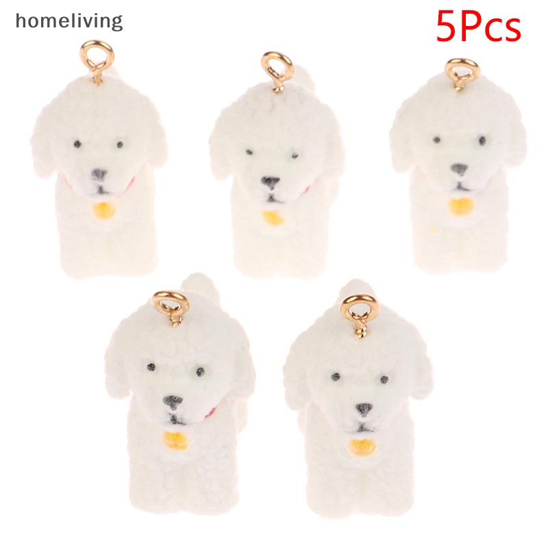 Bộ 5 Móc Khóa / Dây Chuyền / Vòng Tay Hình Chú Chó Hoạt Hình Dễ Thương DIY