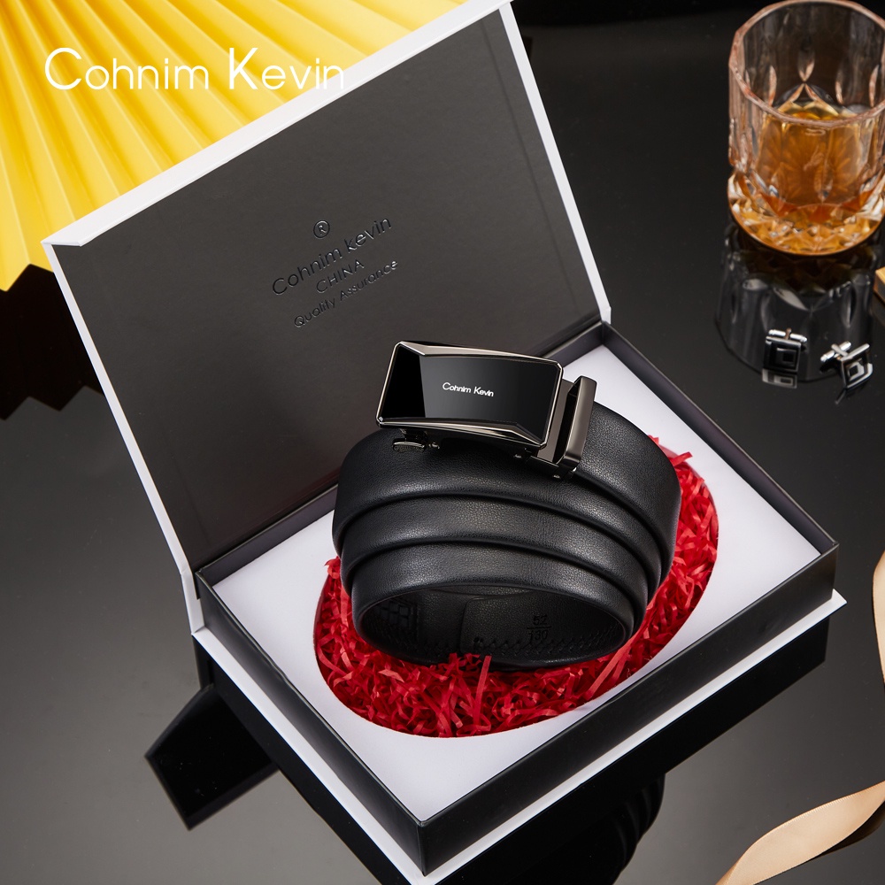 Thắt Lưng Nam Cao Cấp Cohnim Kevin Fullbox, Dây Thắt Lưng Nam, Dây Nịt Nam Leano Hộp Nam Châm Xịn Xò