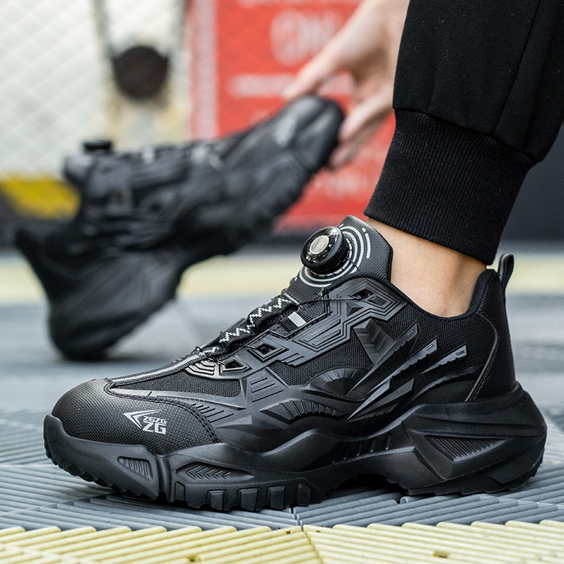 Giày Bảo Hộ Lao Động An Toàn Chống Đâm Thủng Bằng Cao Su Chống Va Đập Thoáng Khí Trọng Lượng Nhẹ Có Khóa Xoay Phong Cách Mới