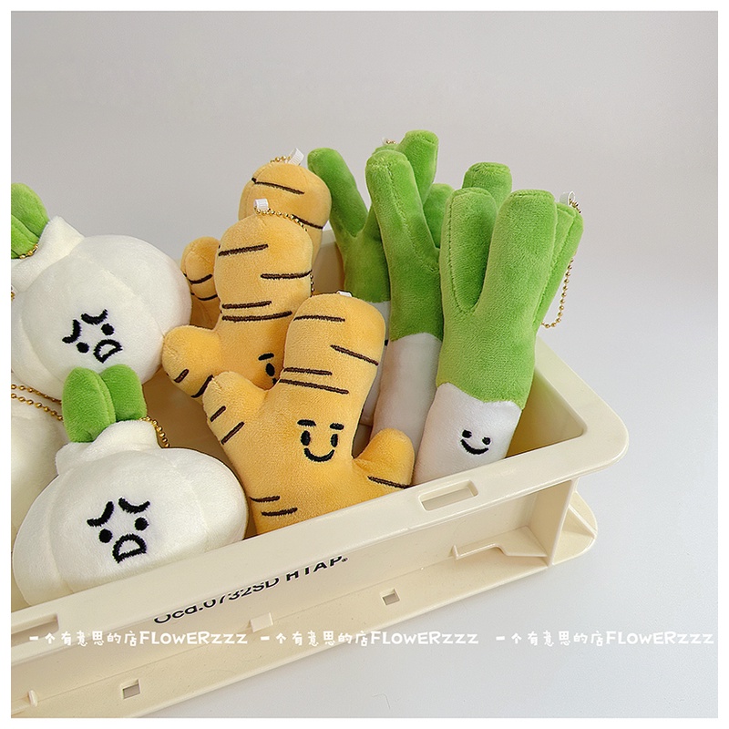 Móc Khóa Hình Hành Tỏi Gừng Nhồi Bông Dễ Thương